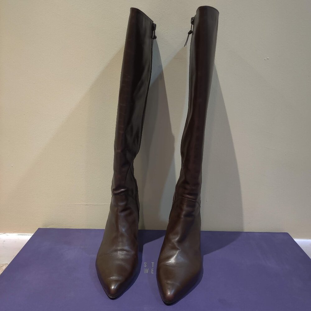 Stuart Weitzman Bootleg brown knee high leather boot size 11
